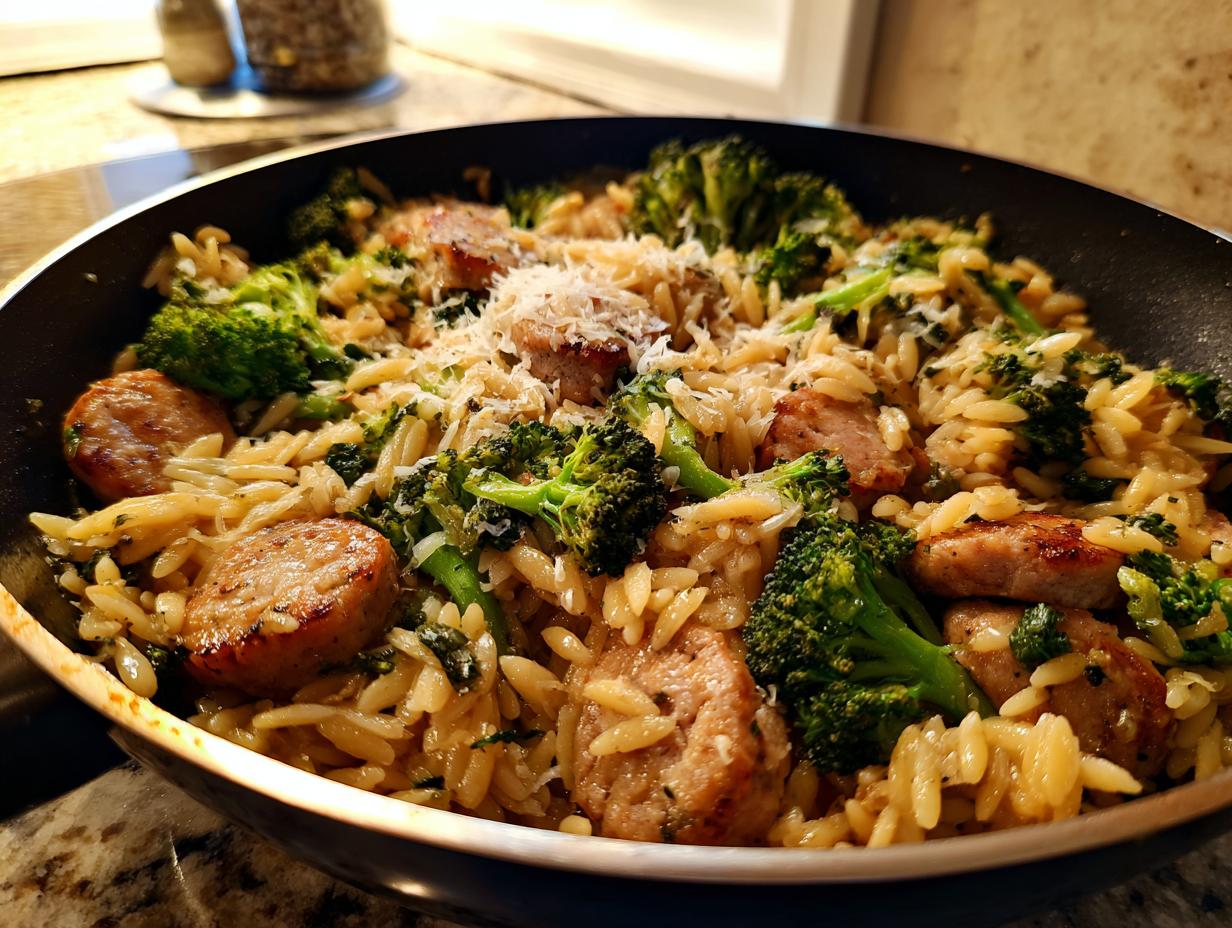 Amazing 1-Pan Sausage Broccoli Orzo 5 Chicken Sausage Broccoli Orzo Recipe - detail 1