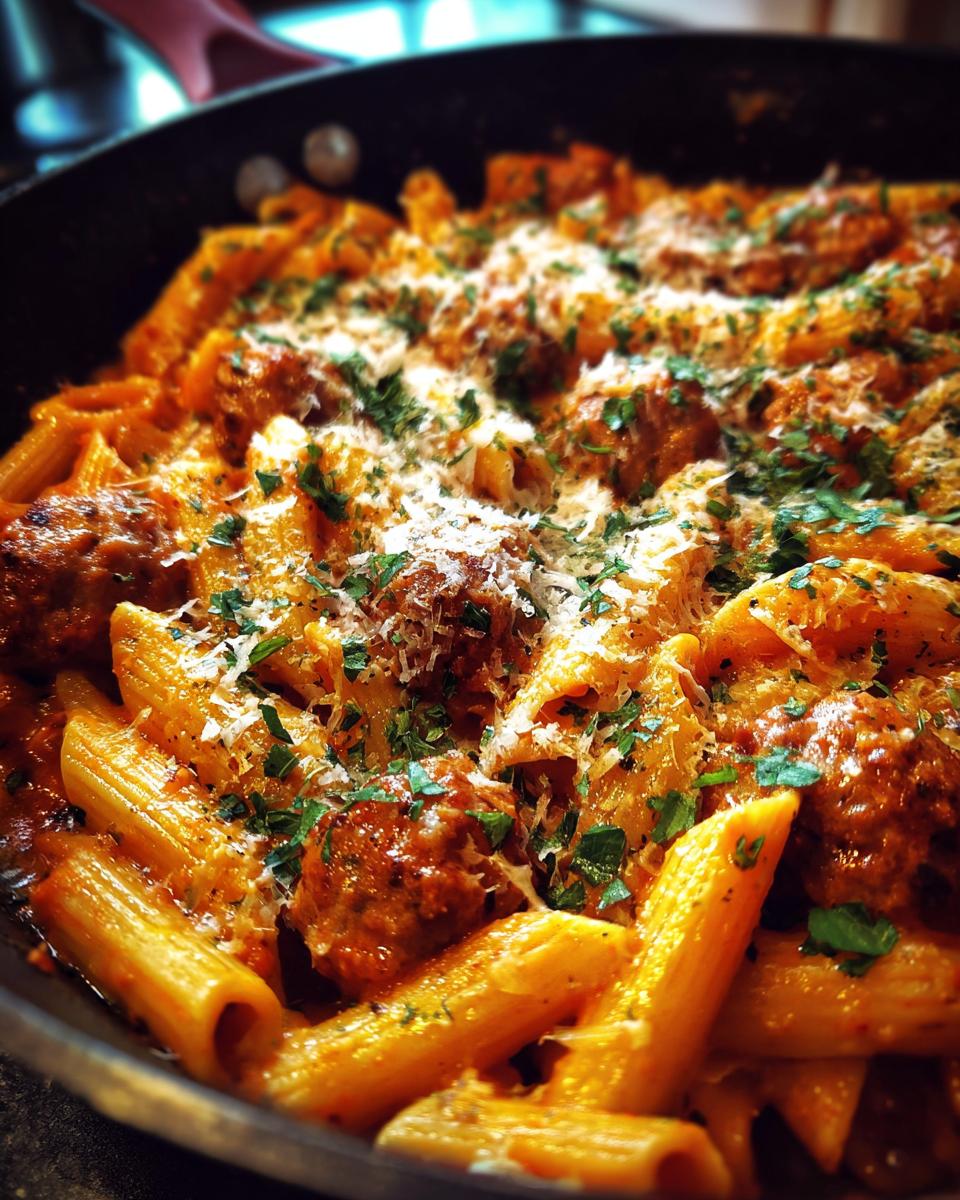 Creamy Chicken Sausage Pasta with Garlic and Parmesan - detail 2