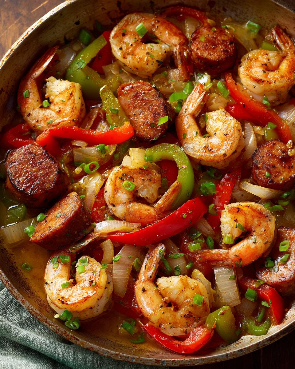 Easy Keto Shrimp and Sausage Skillet for Dinner - detail 2