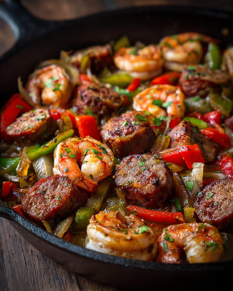 Easy Keto Shrimp and Sausage Skillet for Dinner - detail 3