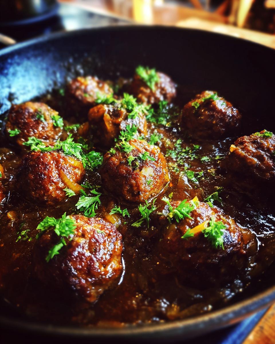 French Onion Meatballs with Savory Onion Sauce - detail 2