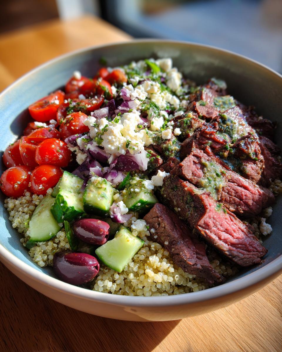Amazing Healthy Steak Bowl: 30 Min Dinner 5 Healthy Steak Bowl Recipe Inspired by Mediterranean Flavors - detail 1