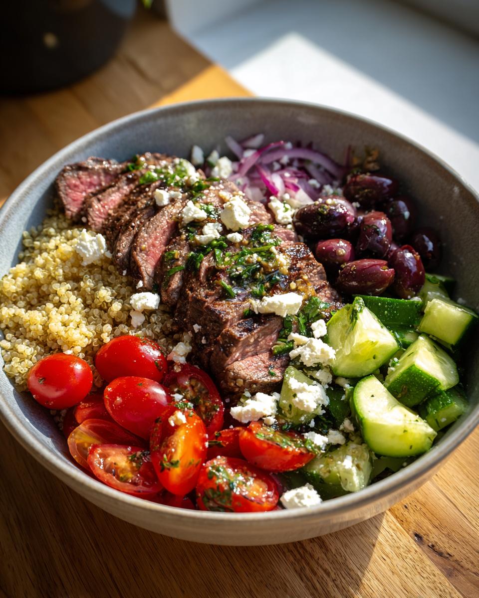 Amazing Healthy Steak Bowl: 30 Min Dinner 6 Healthy Steak Bowl Recipe Inspired by Mediterranean Flavors - detail 2