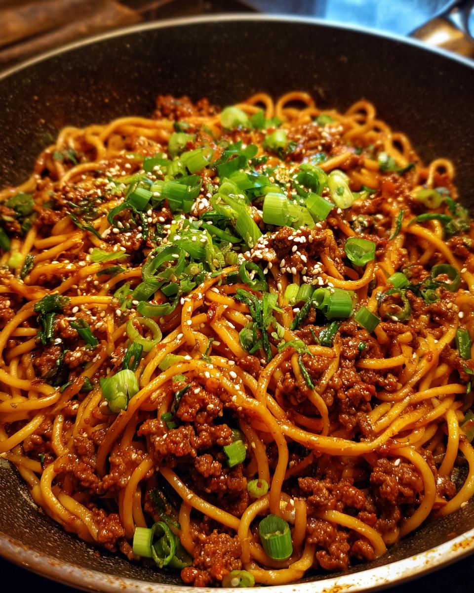 Mongolian Ground Beef Noodles for Dinner - detail 1