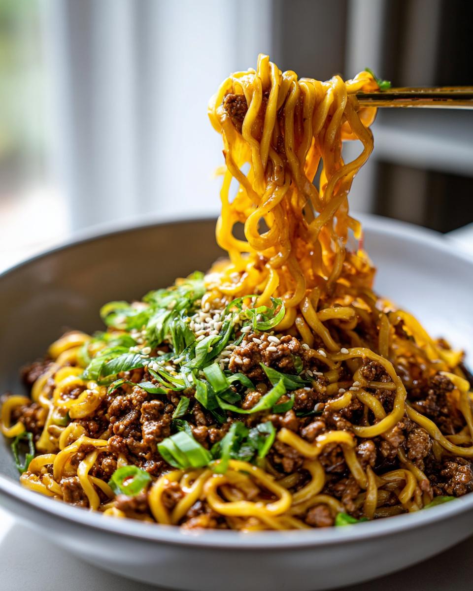 Mongolian Ground Beef Noodles for Dinner - detail 3