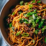 Mongolian Ground Beef Noodles for Dinner