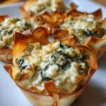 Spinach & artichoke wonton cups