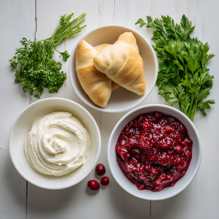 Cranberry Cream Cheese Crescent Bites: 1 Amazing Appetizer 5 Crescent dough and cranberry filling on counter