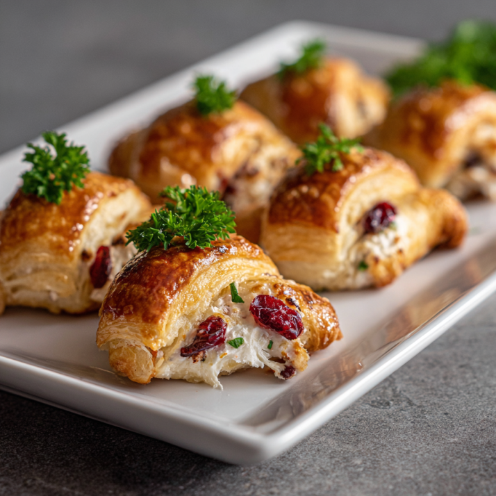 Cranberry Cream Cheese Crescent Bites: 1 Amazing Appetizer 8 Cranberry cream cheese bites on platter