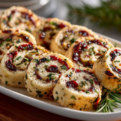 Festive Christmas Cranberry Roll Ups: Easy Holiday Treat 7 Plated cranberry cream cheese tortilla pinwheels