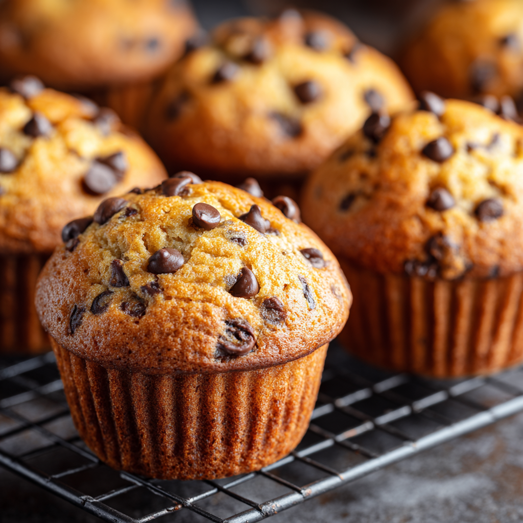 Irresistible Greek Yogurt Muffins: 20 Min Bake 8 Chocolate chip muffins fresh from oven