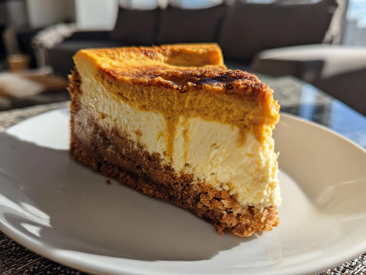 Best EVER Pumpkin Cheesecake Recipe: 1 slice wonder 6 Best EVER Pumpkin Cheesecake Recipe | Lauren's Latest - detail 2