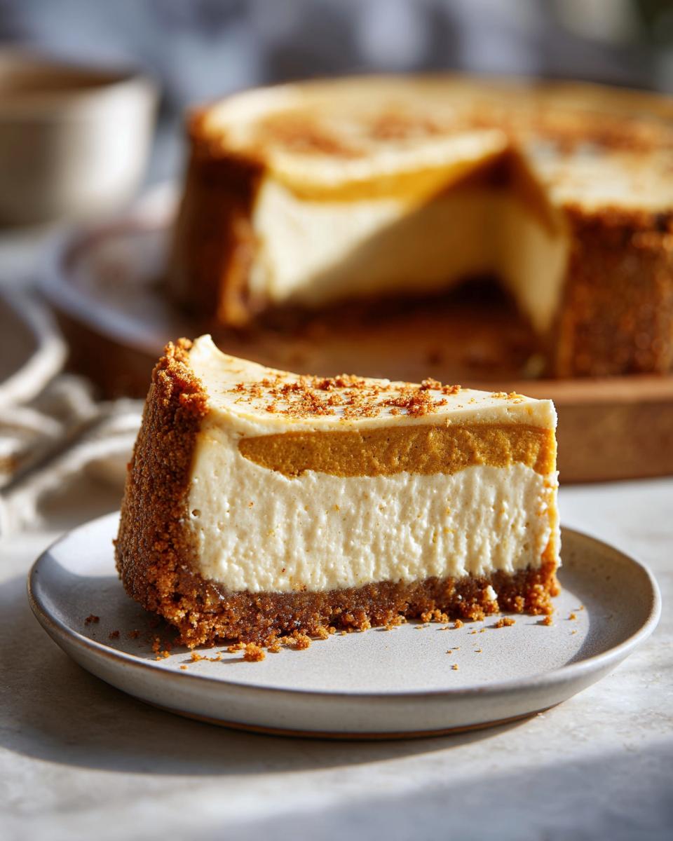 Best EVER Pumpkin Cheesecake Recipe: 1 slice wonder 7 Best EVER Pumpkin Cheesecake Recipe | Lauren's Latest - detail 3