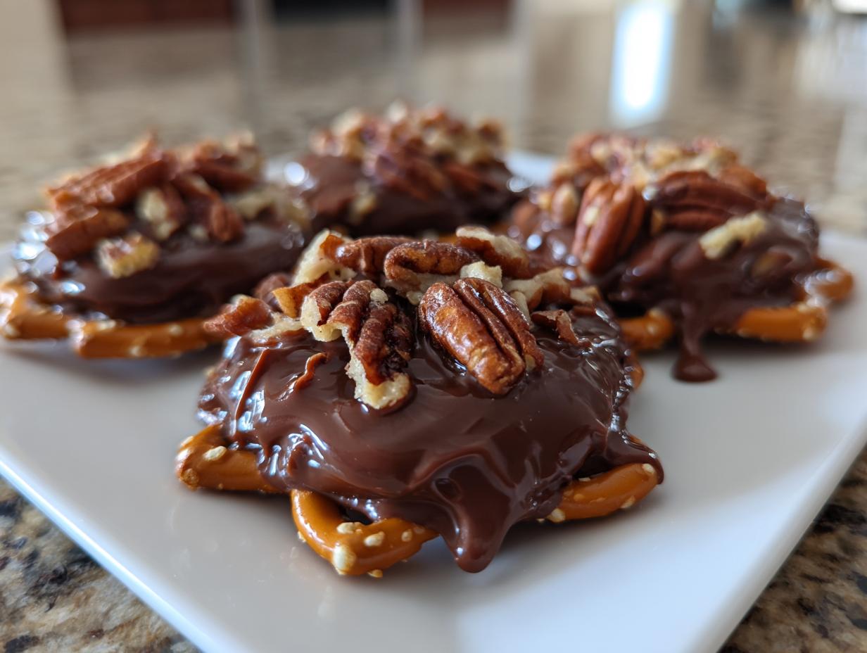 Amazing 3 Ingredient Chocolate Rolo Pretzel Turtles 4 Chocolate Rolo Pretzel Turtles - detail 1