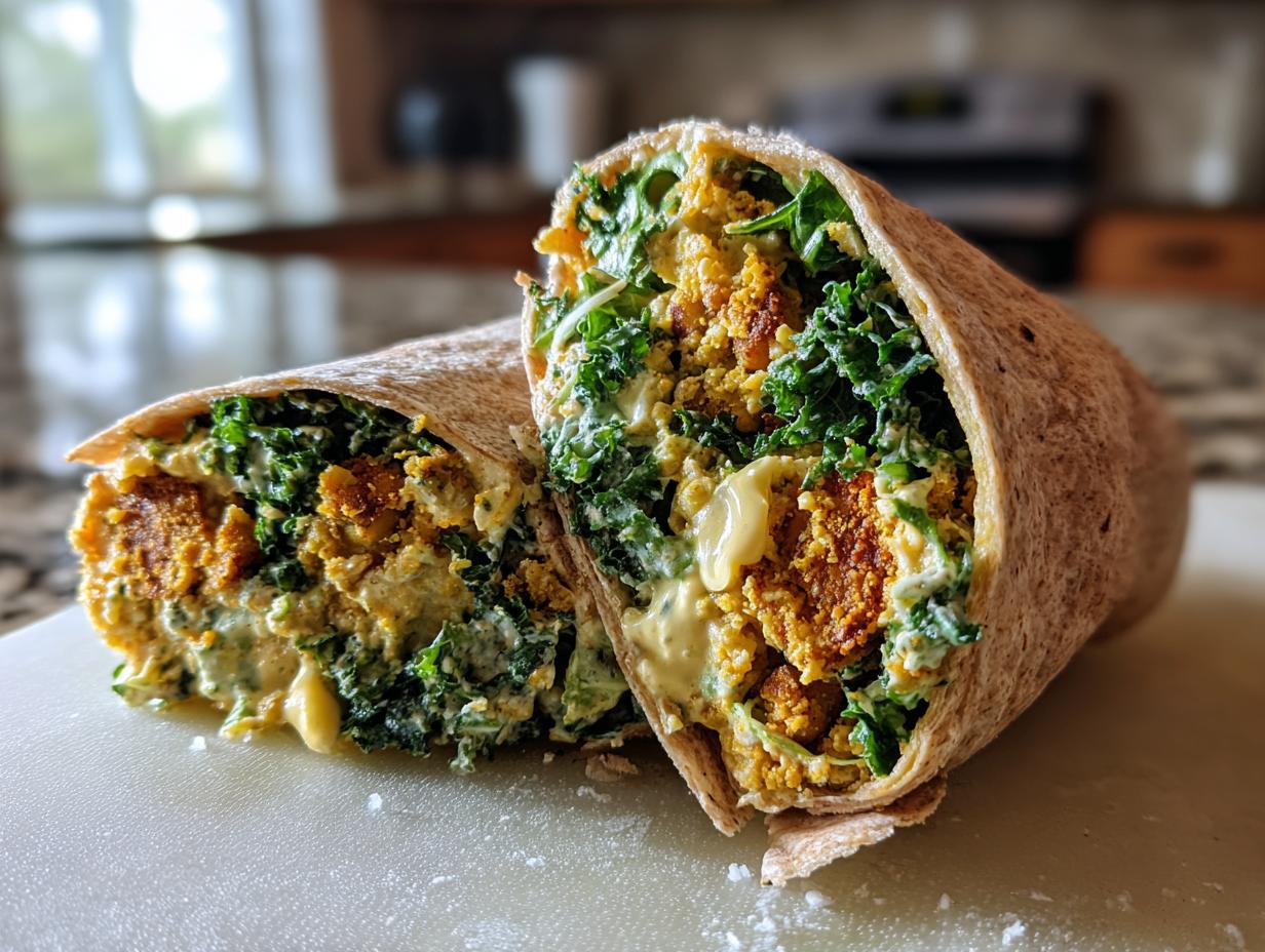 Crispy Chickpea & Kale Caesar Wraps - detail 2