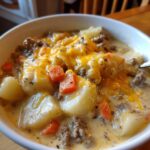 Easy Crockpot Cheeseburger Soup Recipe for Cozy Nights