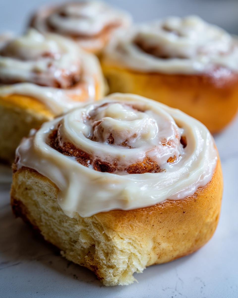 Fluffy Pumpkin Rolls: 1 Dreamy Fall Treat 5 Fluffy Pumpkin Cinnamon Rolls with Cream Cheese Frosting - detail 2