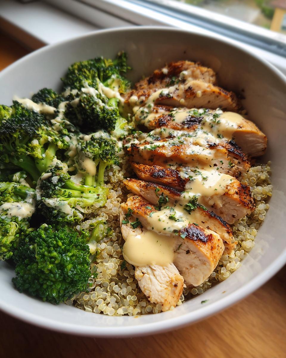 Amazing 30-Min Grilled Chicken & Broccoli Bowls 4 Grilled Chicken & Broccoli Bowls With Creamy Garlic Sauce | Quick & Healthy Dinner - detail 1