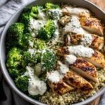 Grilled Chicken & Broccoli Bowls With Creamy Garlic Sauce | Quick & Healthy Dinner