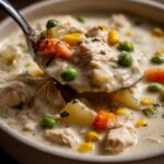 High Protein Chicken Pot Pie Soup