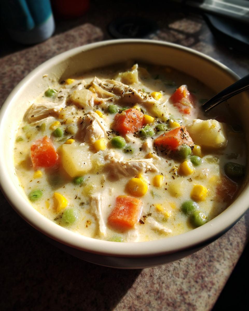 High Protein Chicken Pot Pie Soup - detail 2