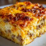 Overnight Cheesy Sausage and Hashbrown Breakfast Casserole Recipe