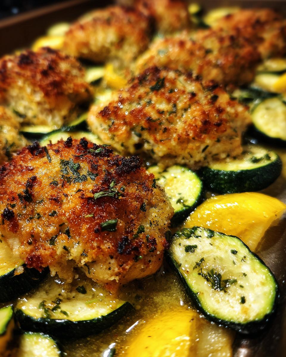 Sheet Pan Parmesan Chicken: 35 Min Meal 5 Sheet Pan Parmesan Crusted Chicken & Zucchini - detail 1