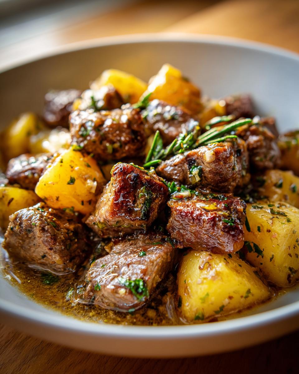 Amazing Slow Cooker Garlic Butter Beef Bites 5 Slow Cooker Garlic Butter Beef Bites with Potatoes - detail 2