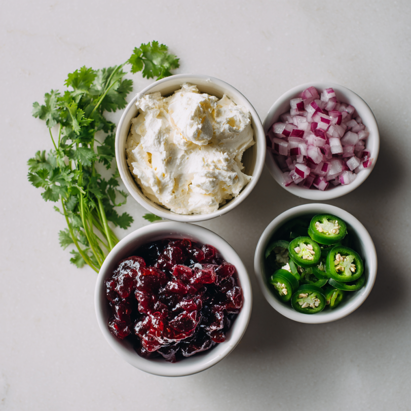 Dip ingredients styled for mixing