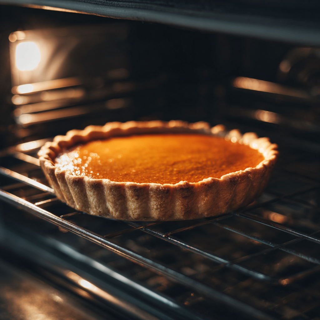 Award-Winning Pumpkin Pie: 1 Creamy Dream 6 Clean flat lay of pumpkin pie ingredients in soft, indirect light without harsh shadows