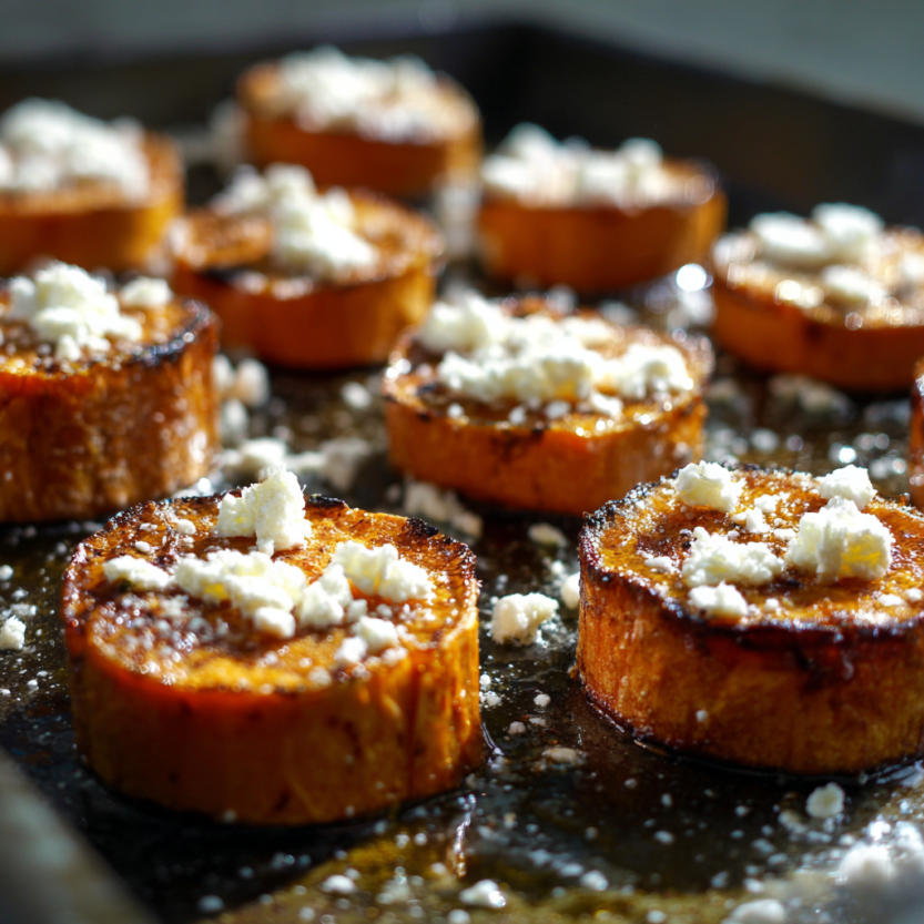 Sweet Potato Rounds: 1 Honey Feta Delight 6 Roasted sweet potato rounds with melted feta