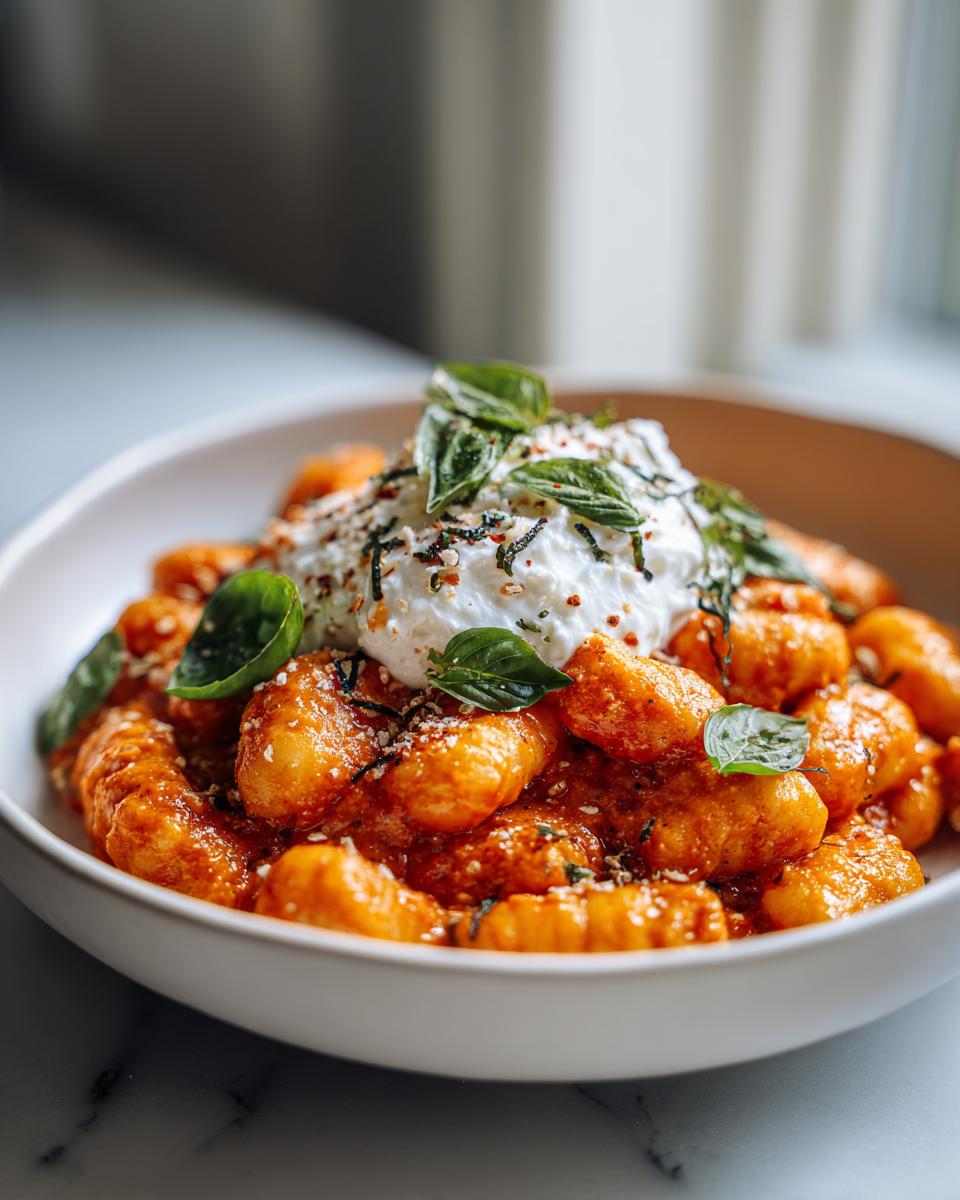 30-Min Creamy Tomato Gnocchi with Burrata, Pure Delight! 4 30 Minute Creamy Tomato Gnocchi with Burrata - detail 1