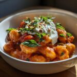 30 Minute Creamy Tomato Gnocchi with Burrata
