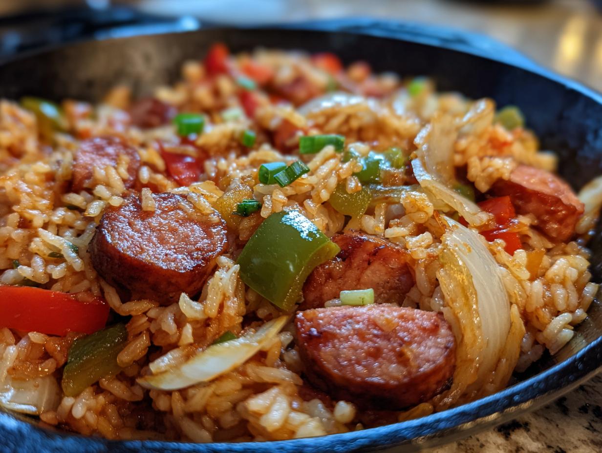 Cajun Sausage and Rice Skillet: 30-Minute Delight! 4 Cajun Sausage and Rice Skillet (One-Pan Dinner in 30 minutes!) - detail 1