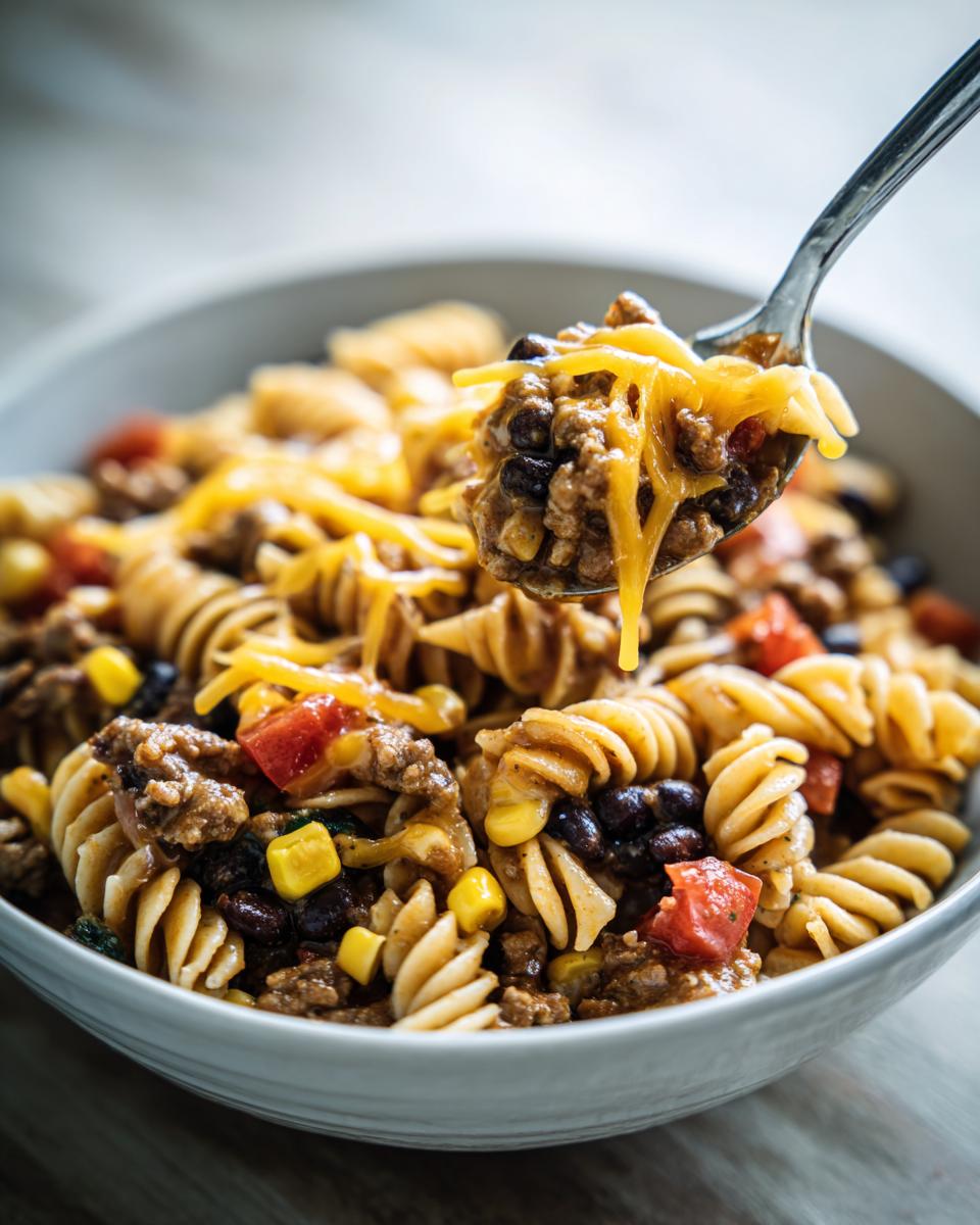 **Cheesy Taco Pasta:** 1 Pot, 30 Mins, Deliciously Easy! 4 Cheesy Taco Pasta - detail 1
