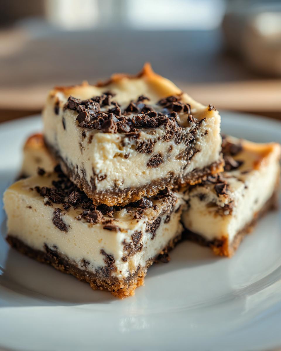 Unbelievably Good: 1-Pan Chocolate Chip Cheesecake Bars 5 Chocolate Chip Cheesecake Bars - detail 2
