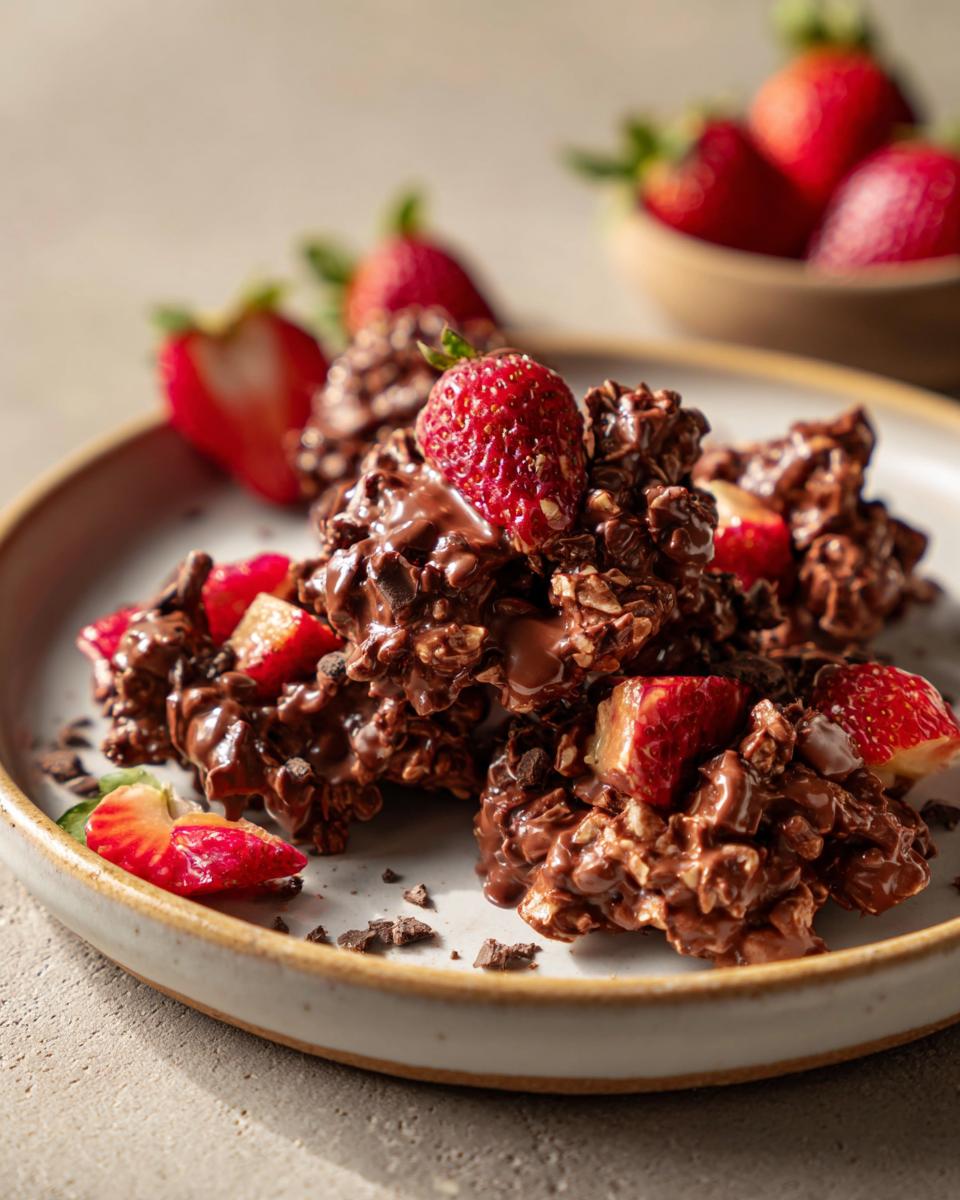 Delicious Chocolate Strawberry Yogurt Clusters: 1 Recipe! 4 Chocolate Strawberry Yogurt Clusters - detail 1