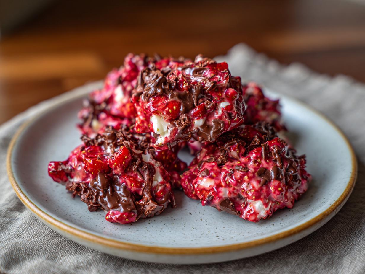 Delicious Chocolate Strawberry Yogurt Clusters: 1 Recipe! 5 Chocolate Strawberry Yogurt Clusters - detail 2