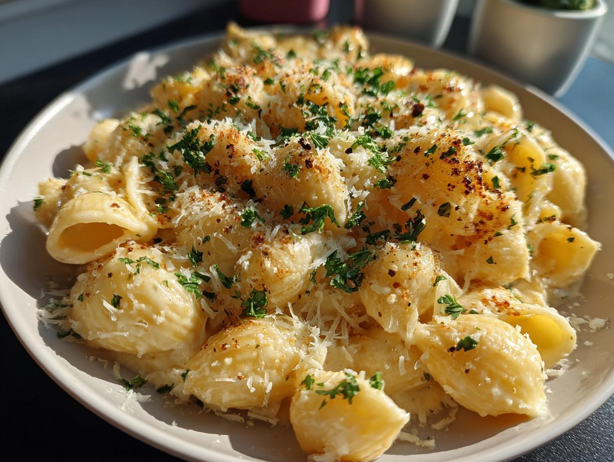 Creamy Garlic Parmesan Macaroni: 1 Dish, Absolute Bliss! 4 Creamy Garlic Parmesan Macaroni - detail 1