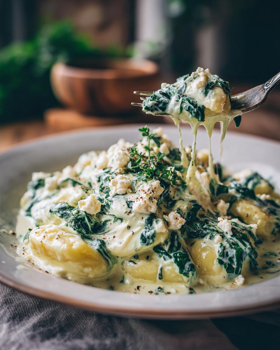 Creamy Gnocchi with Spinach and Feta Recipe | Healthy Dinner Inspiration - detail 1