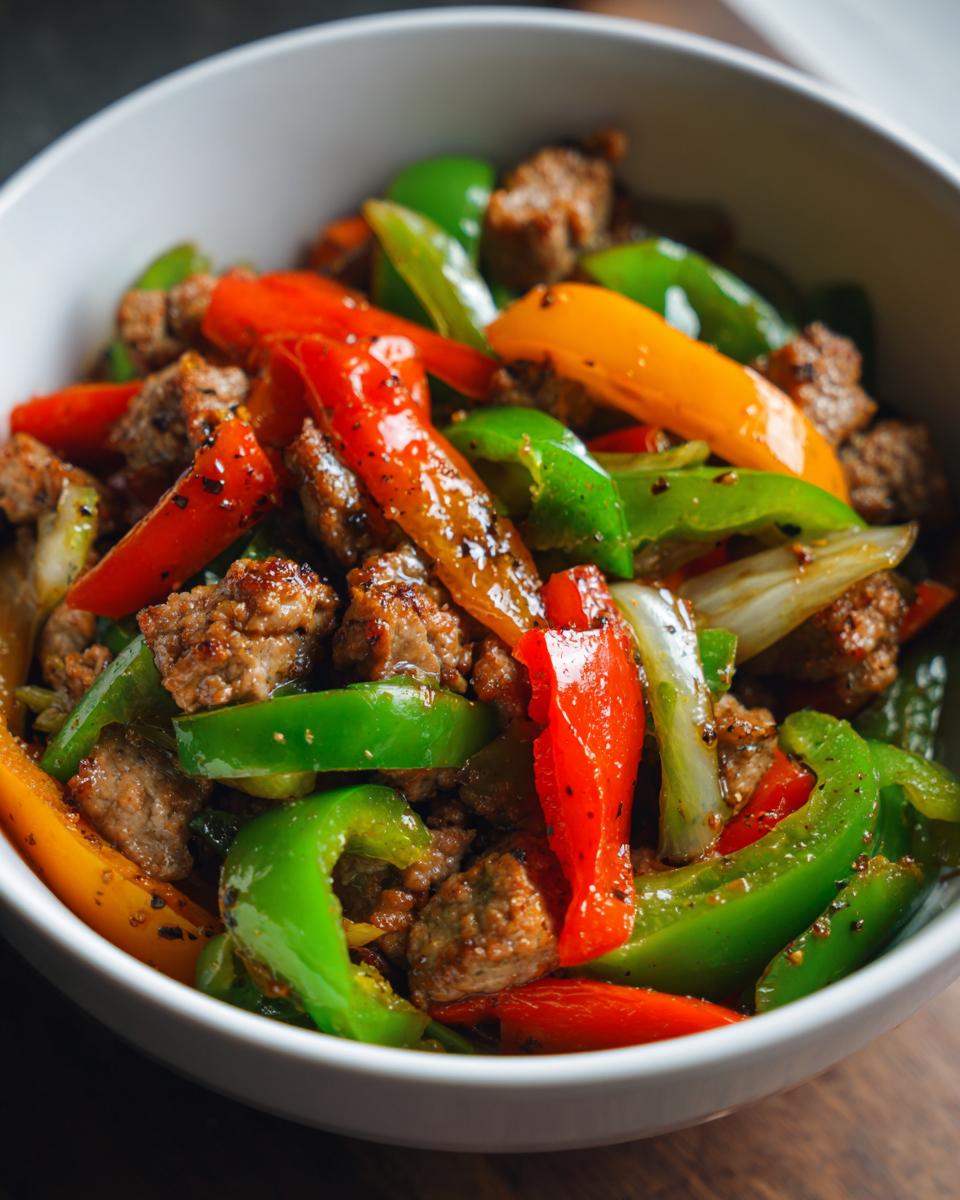 Fast Sausage & Pepper Stir-Fry - detail 1