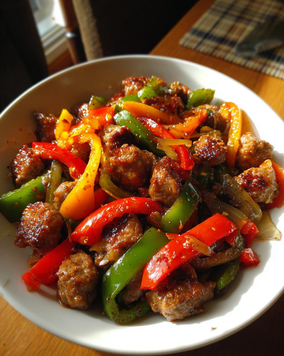 Fast Sausage & Pepper Stir-Fry - detail 2
