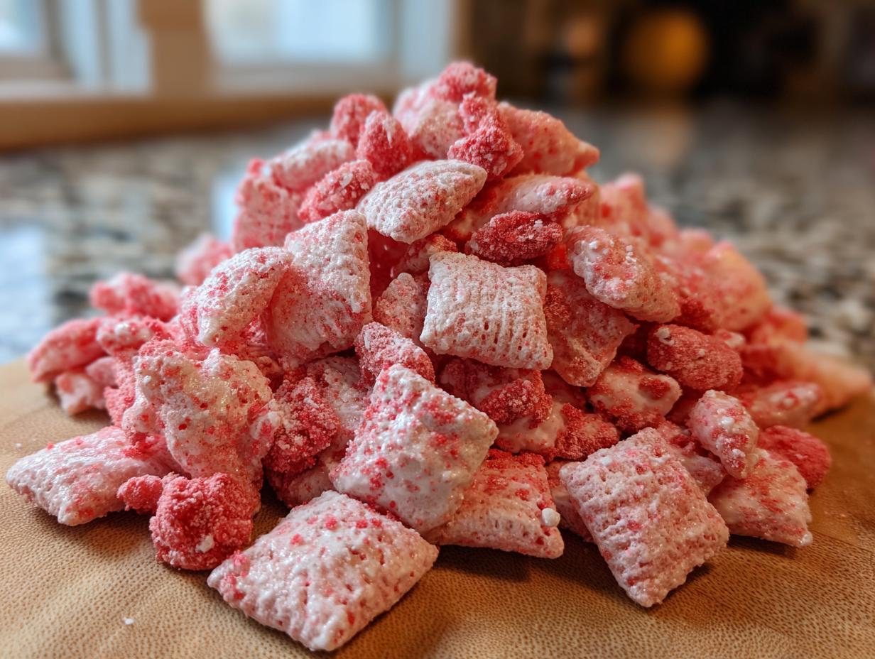 Delicious **Strawberry Shortcake Puppy Chow** in 30 Minutes! 4 Strawberry Shortcake Puppy Chow - detail 1