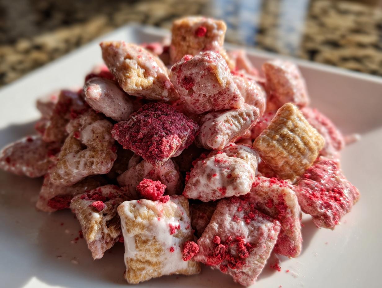 Delicious **Strawberry Shortcake Puppy Chow** in 30 Minutes! 5 Strawberry Shortcake Puppy Chow - detail 2