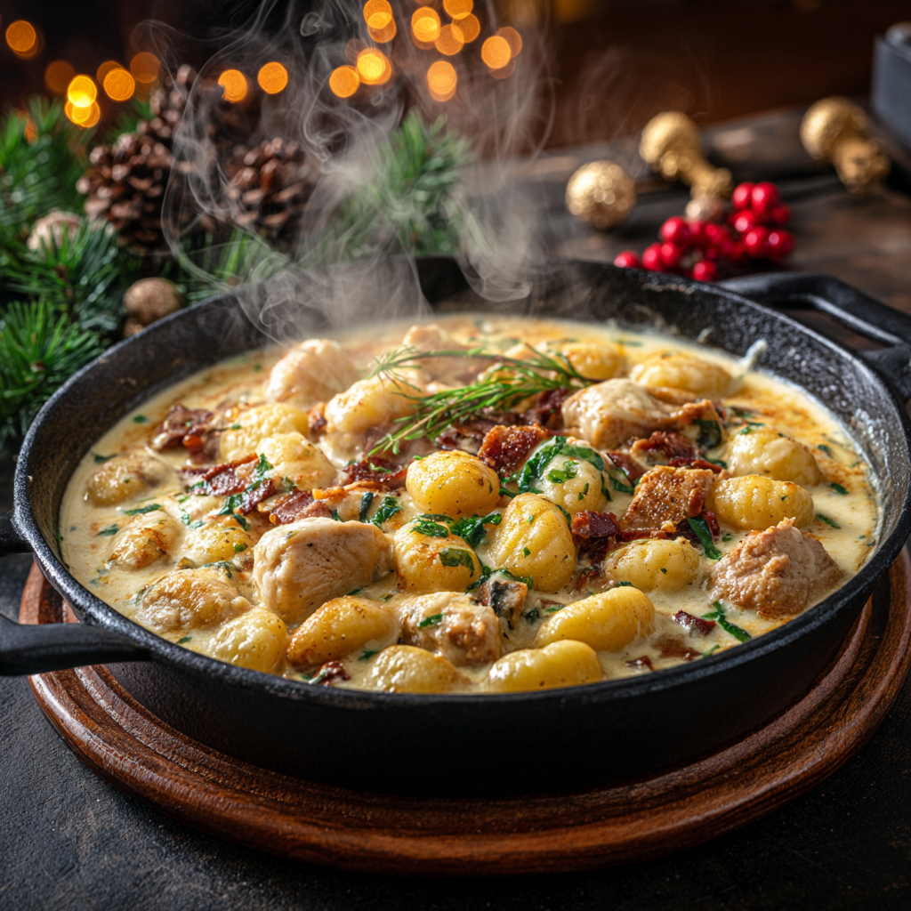 Cozy Winter Soups & Easy Comfort Dinners: A Heartwarming Guide for Cold Nights 20 Creamy garlic chicken gnocchi in skillet
