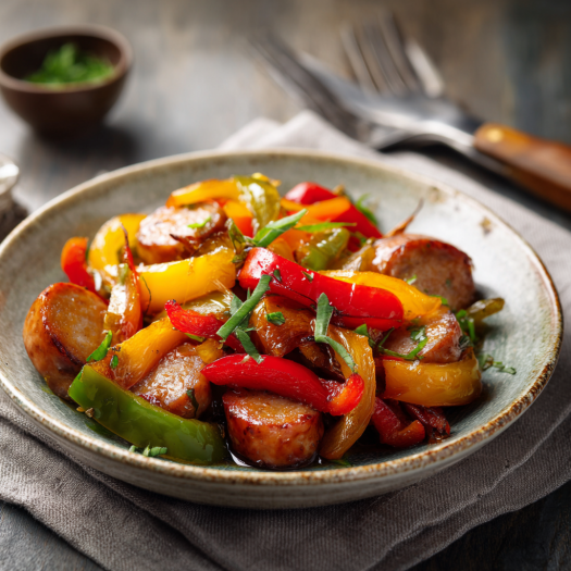 Easy Creamy & One-Pot Dinner Ideas for Fast Weeknight Dinners 11 Fast sausage and pepper stir-fry dinner