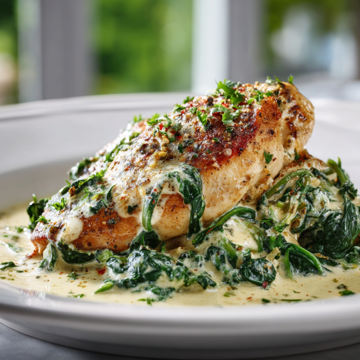 Easy Creamy & One-Pot Dinner Ideas for Fast Weeknight Dinners 6 Creamy chicken Florentine with spinach