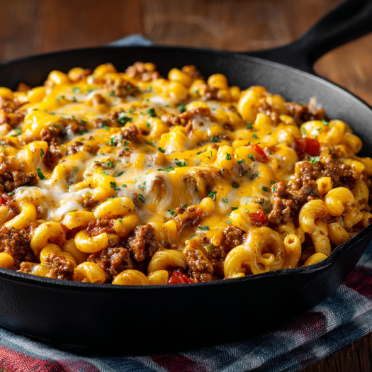 Easy Creamy & One-Pot Dinner Ideas for Fast Weeknight Dinners 9 Cheesy skillet cheeseburger macaroni