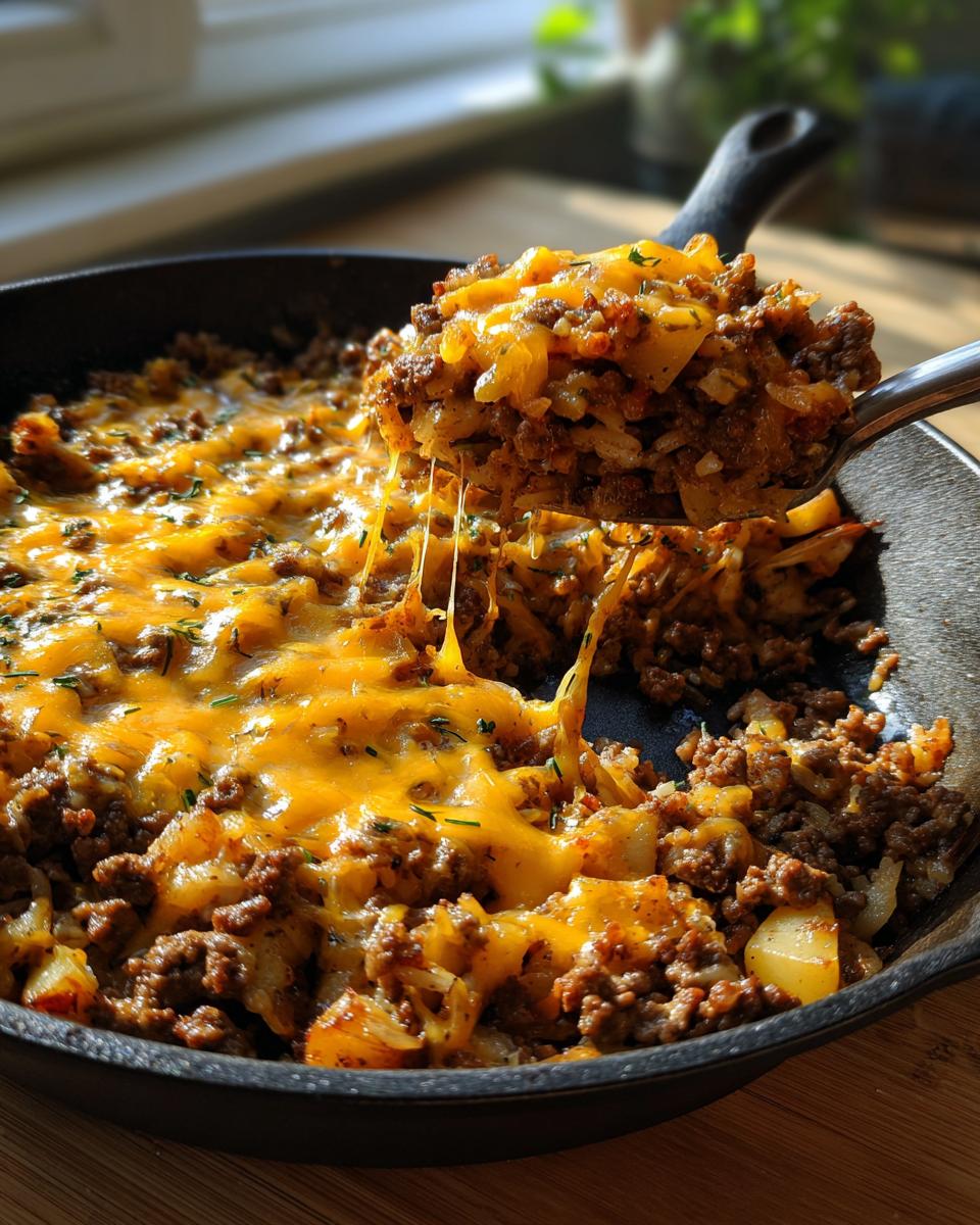 Cheesy Beef & Potato Skillet (Comfort Dinner, No Pasta) - detail 2