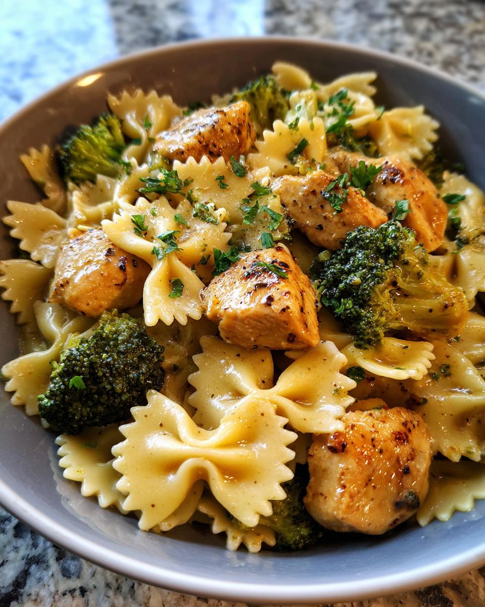 Cowboy Butter Lemon Bowtie Chicken with Broccoli Recipe - detail 1
